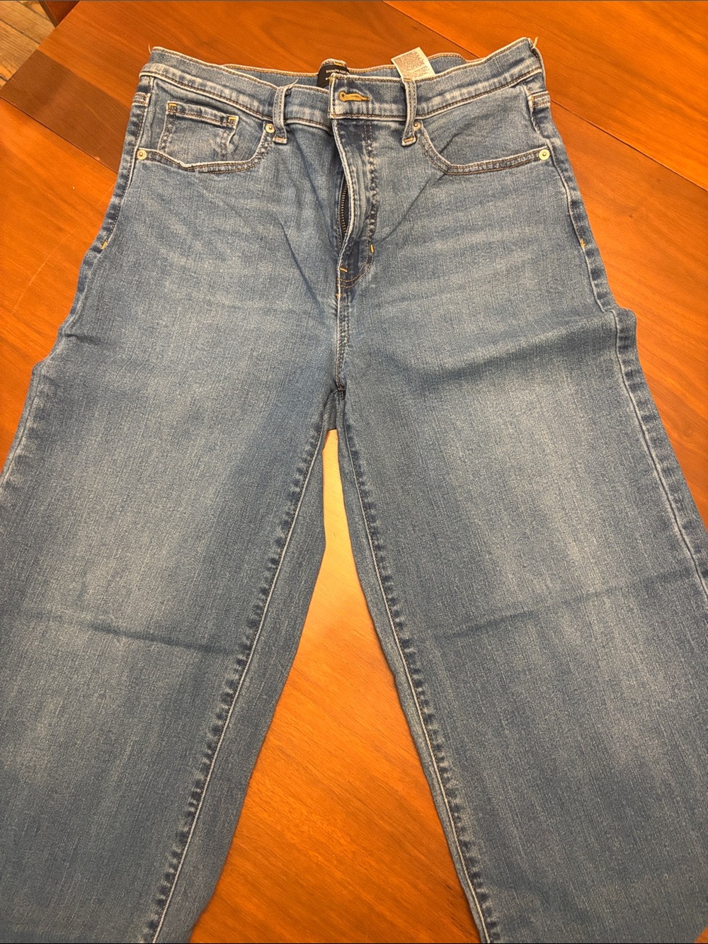 Banana Republic Wide Leg High Rise Jeans in Light Blue Denim